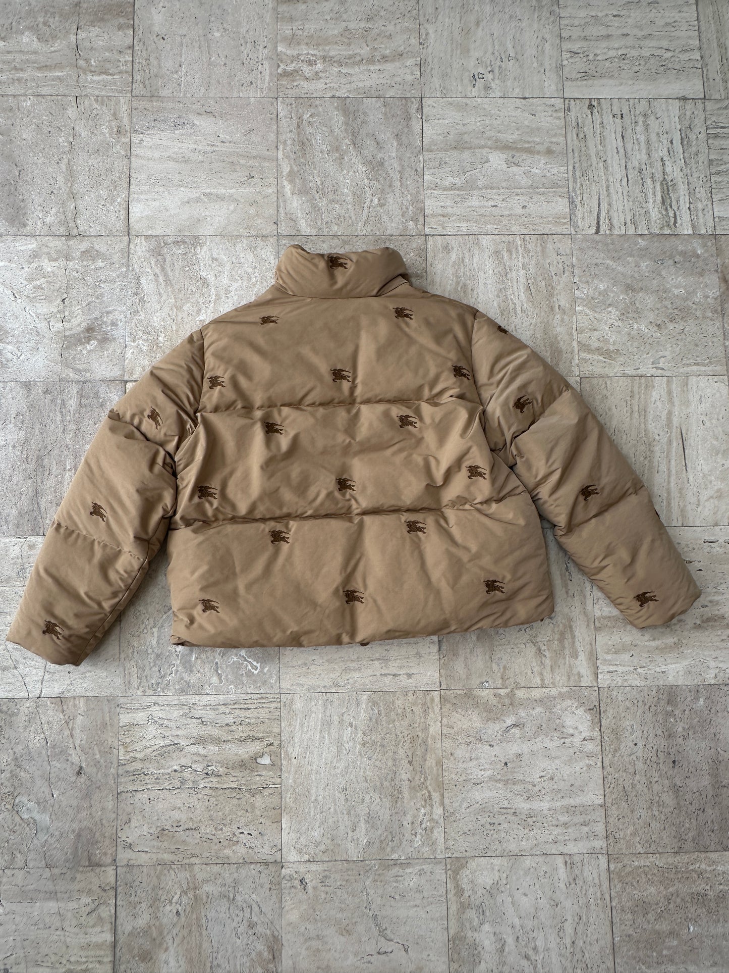 Burberry - Allover Logo Embroidered Down Puffer Jacket