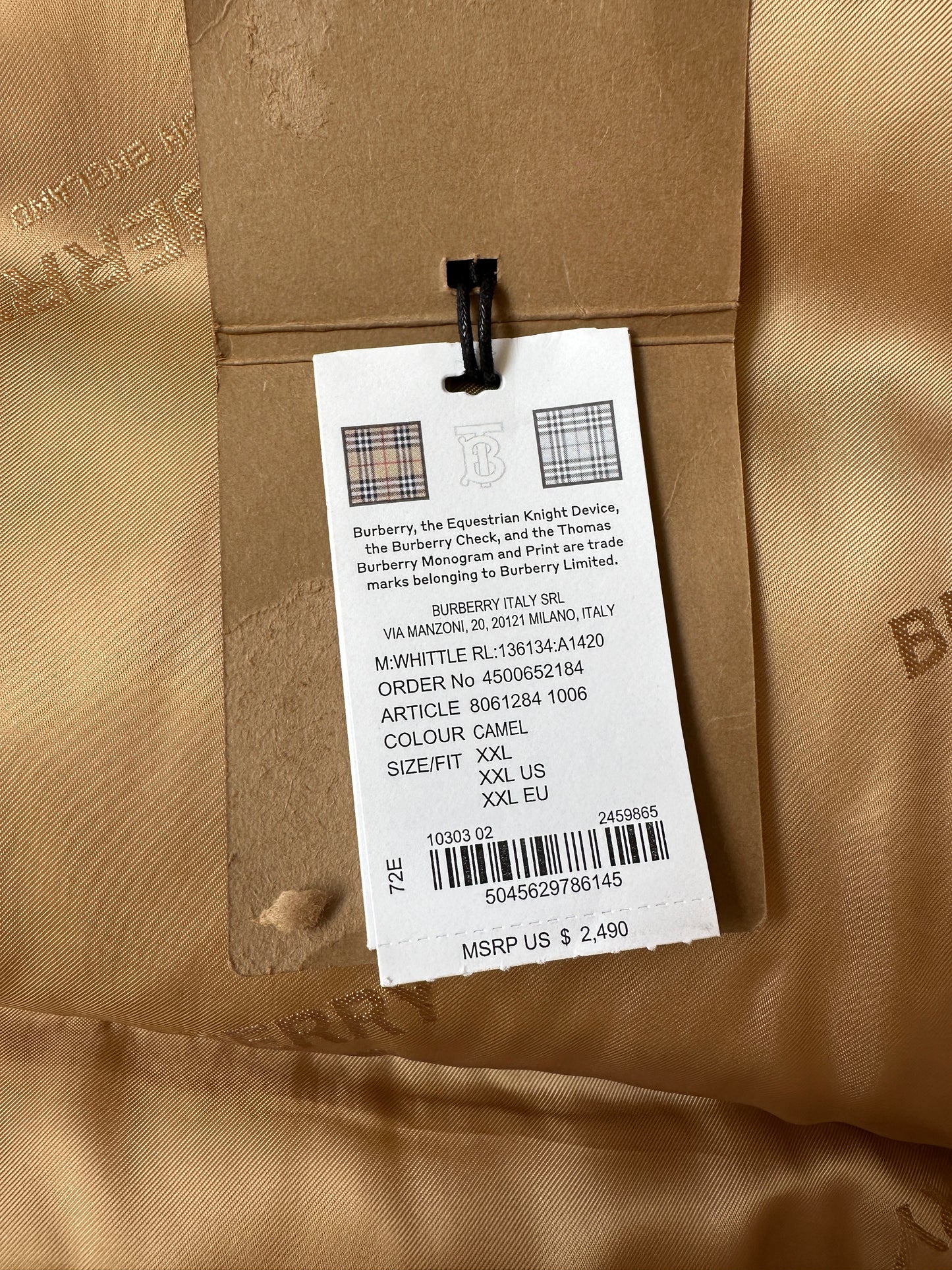 Burberry - Allover Logo Embroidered Down Puffer Jacket