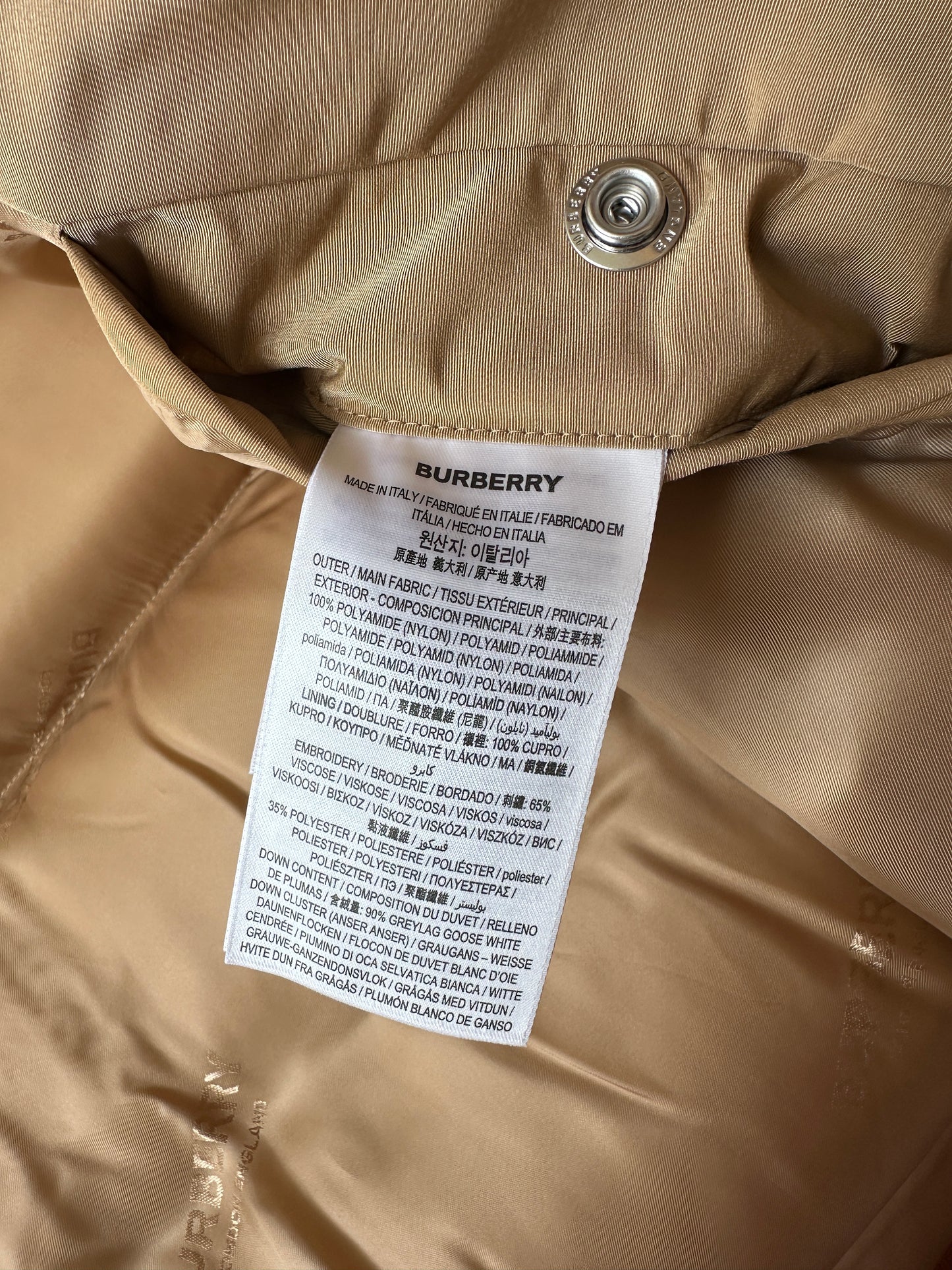 Burberry - Allover Logo Embroidered Down Puffer Jacket