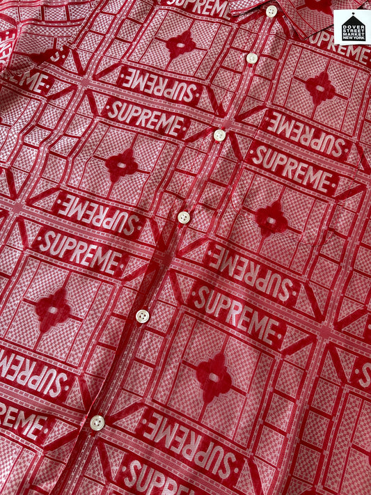 Supreme - Red Tray Jacquard Logo Shirt