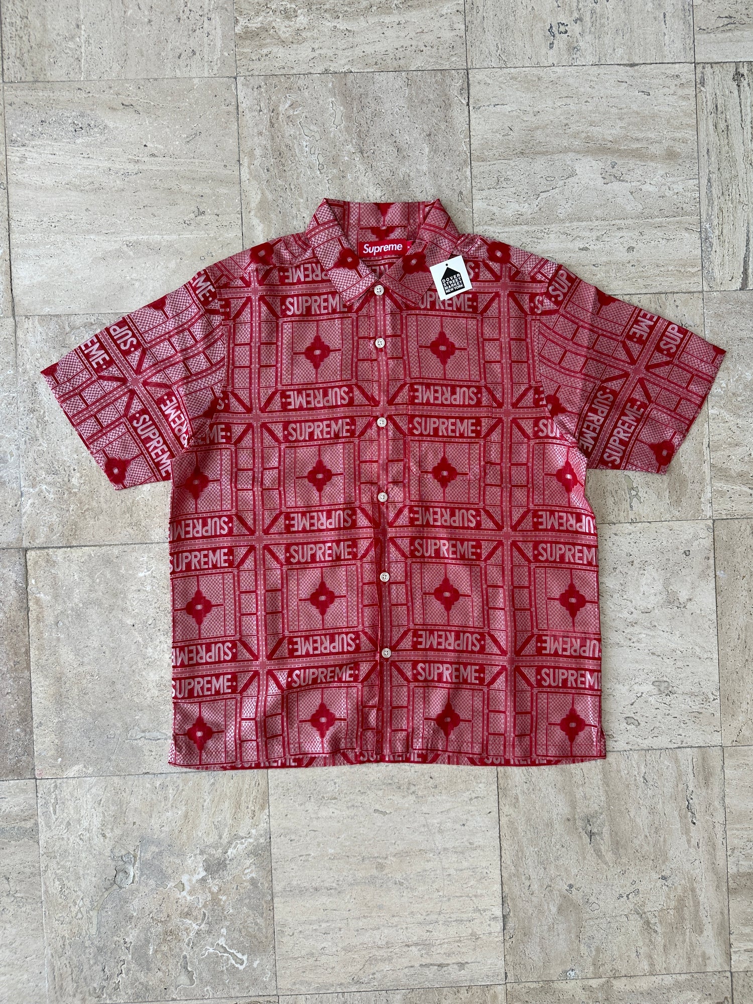 Supreme Tray Jacquard S S Shirt Red 高品質 - 応援グッズ