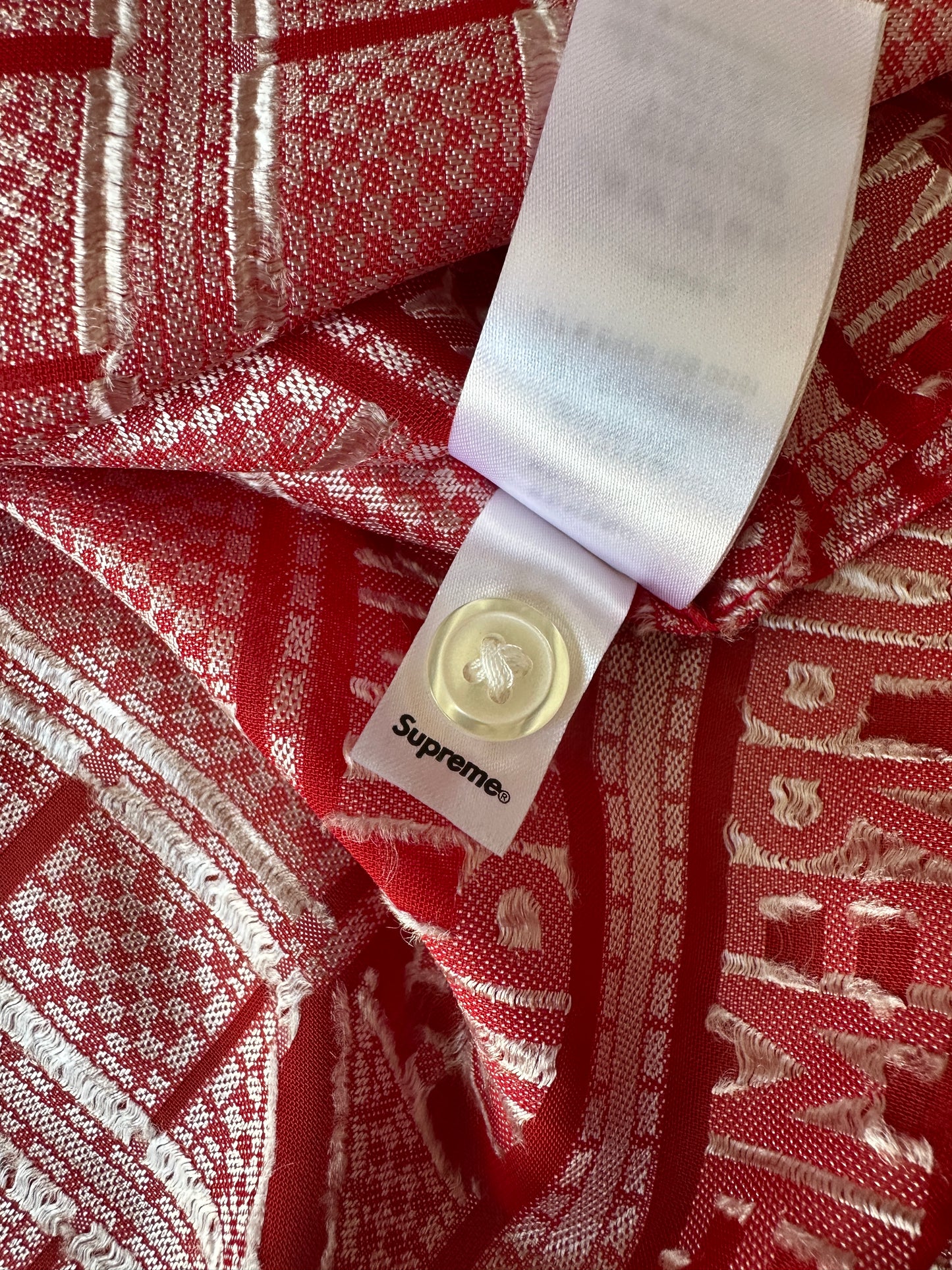 Supreme - Red Tray Jacquard Logo Shirt