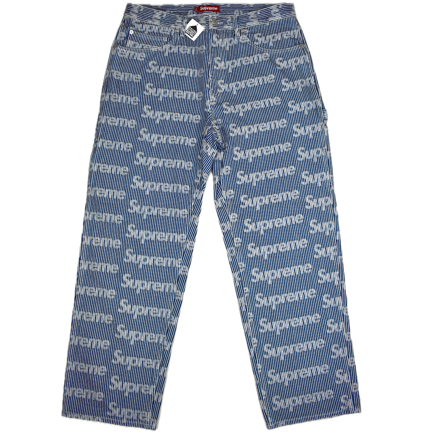 Supreme - Stripe Denim Logo Painter Pants