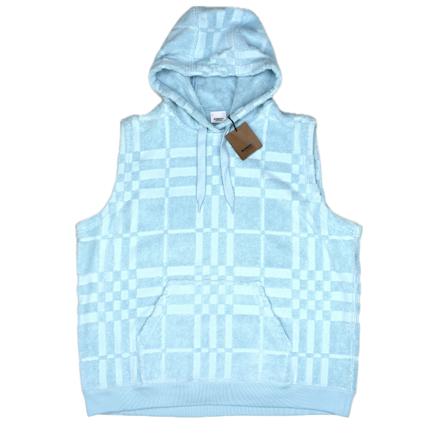 Burberry - Blue Mega Check Terry Hoodie Vest