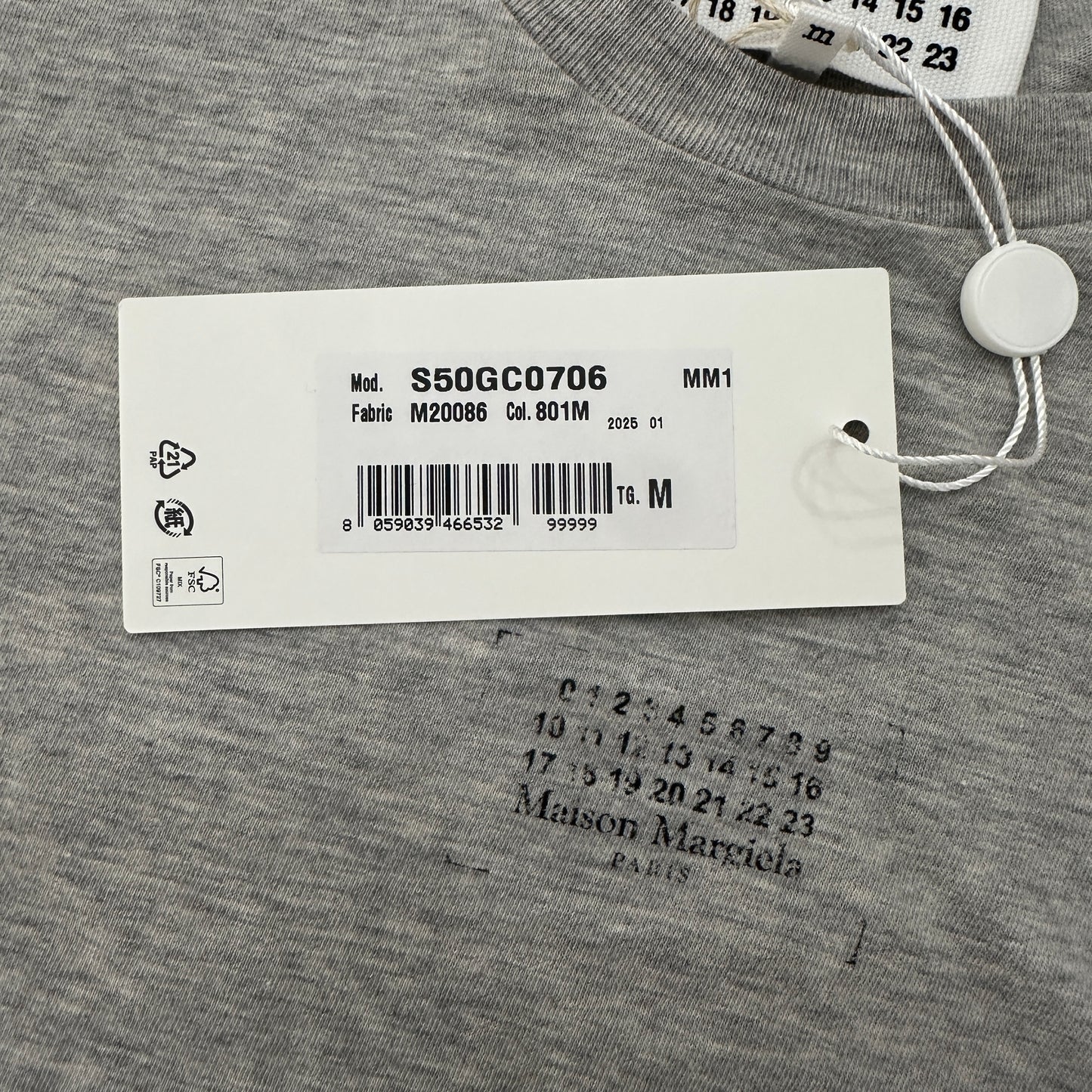 Maison Margiela - Gray Numeric Logo T-Shirt