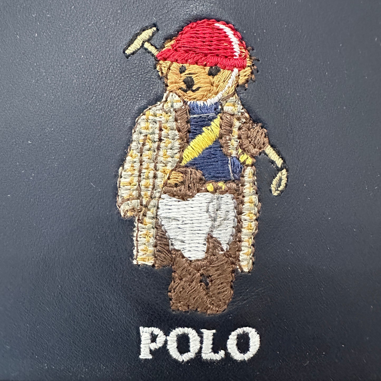 Polo Ralph Lauren - Navy Leather Bear Embroidered Card Holder