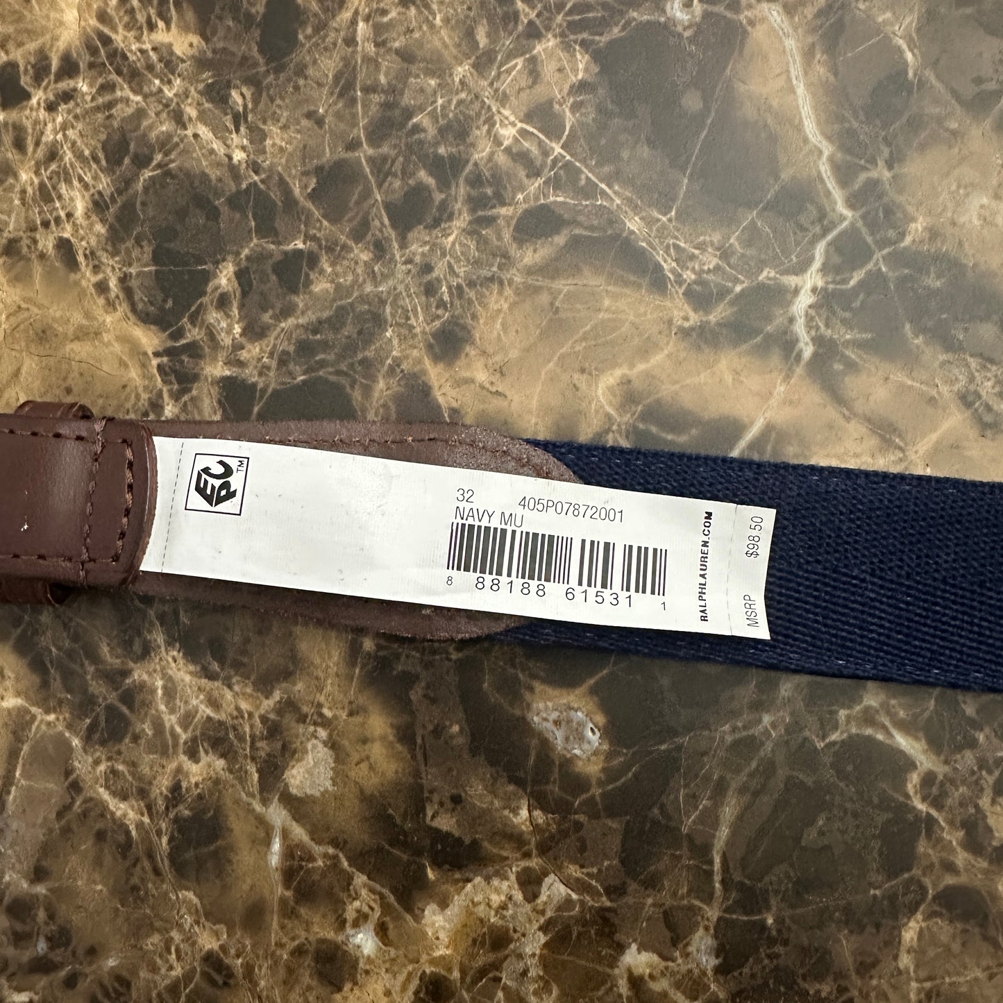 Polo Ralph Lauren - Polo Bear Woven Fabric & Leather Belt