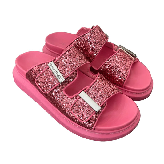 Alexander McQueen - Pink Glitter Hybrid Sandals