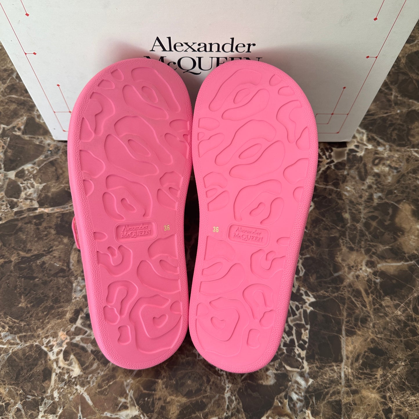 Alexander McQueen - Pink Glitter Hybrid Sandals