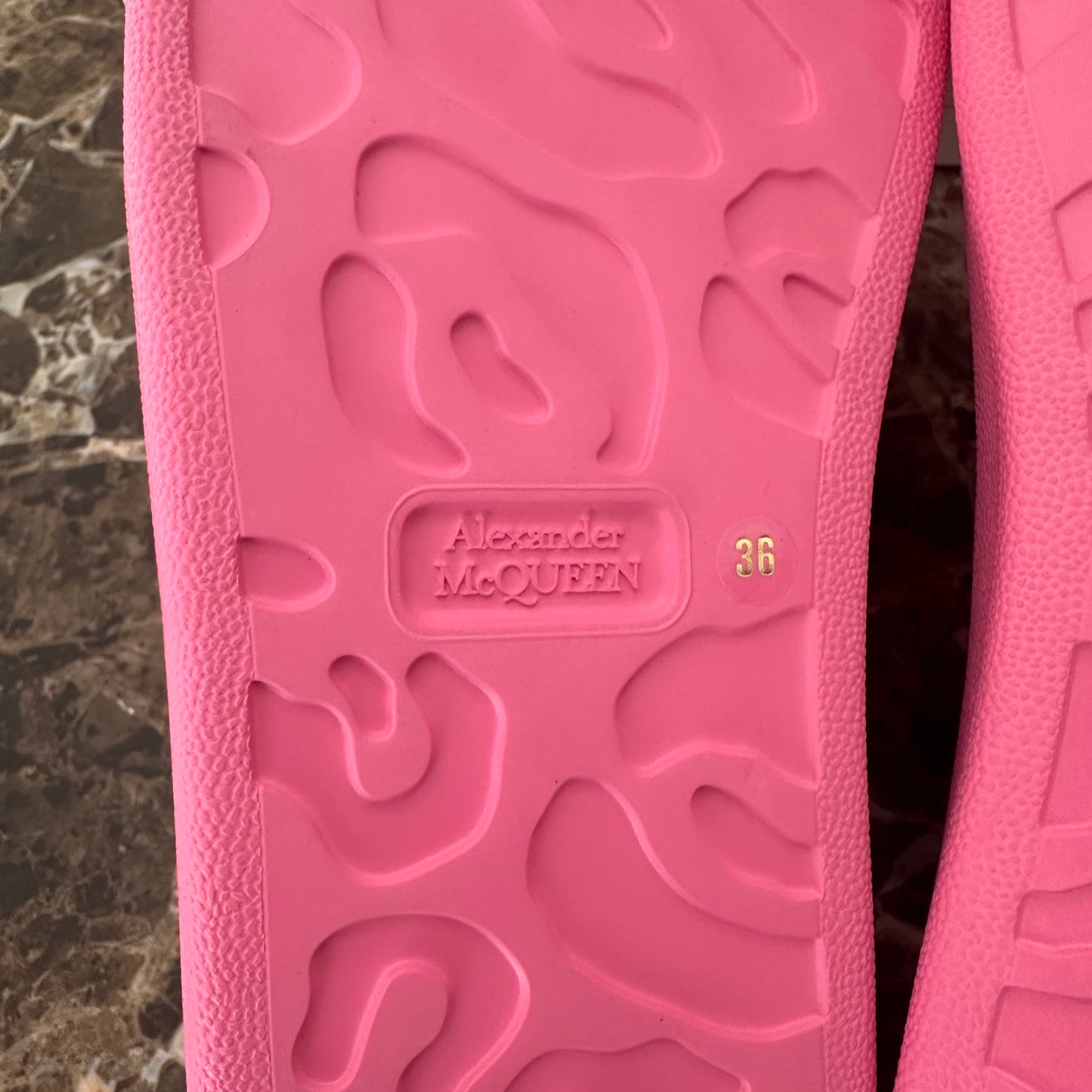 Alexander McQueen - Pink Glitter Hybrid Sandals
