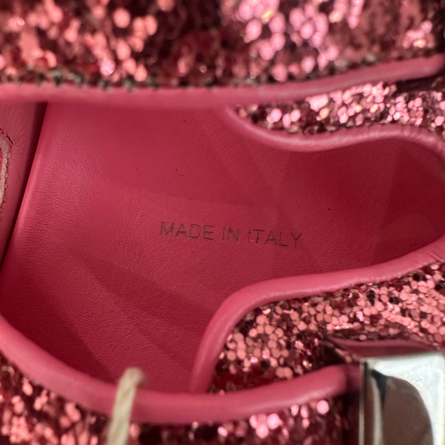 Alexander McQueen - Pink Glitter Hybrid Sandals