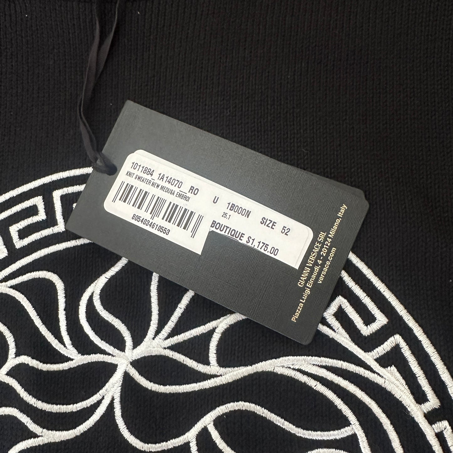 Versace - Black Medusa Embroidered Crewneck Sweater