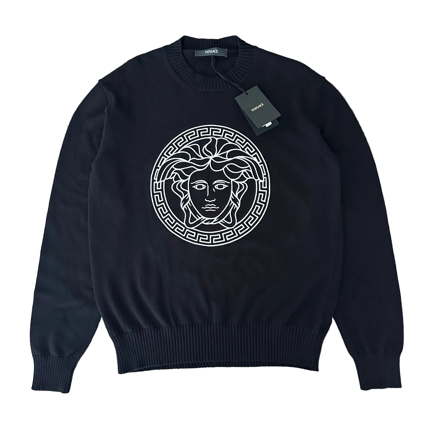 Versace - Black Medusa Embroidered Crewneck Sweater