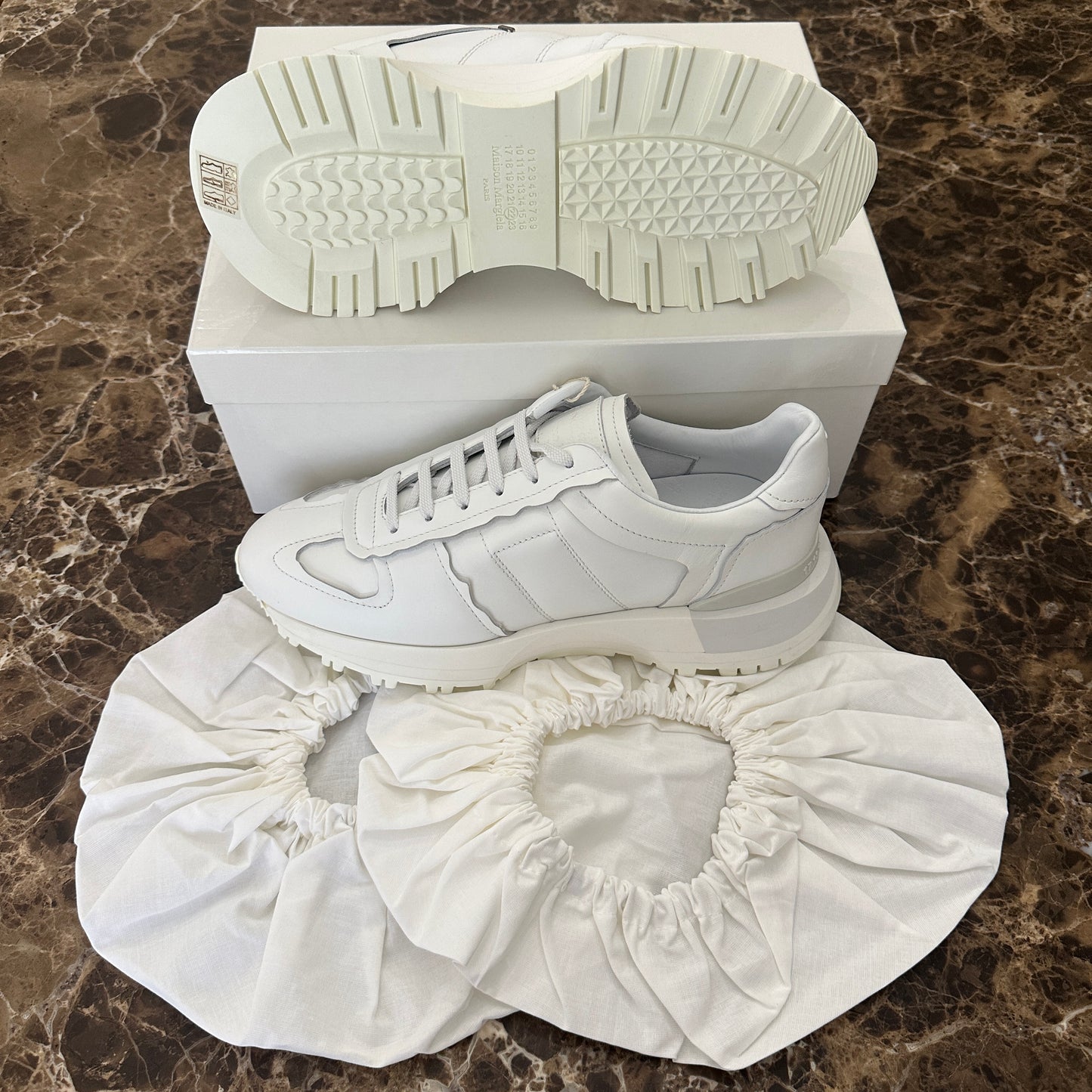 Maison Margiela - White Leather Evolution Runner Sneakers