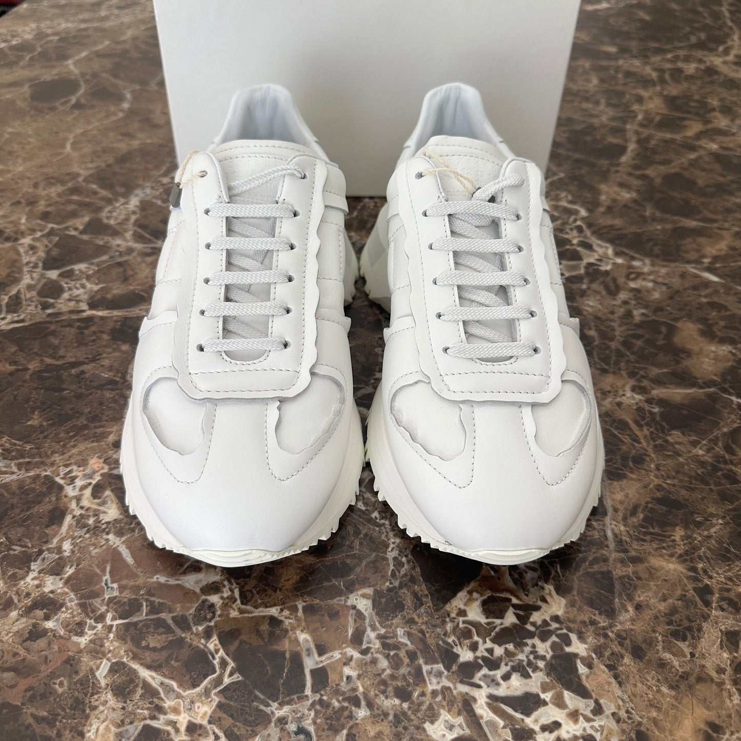 Maison Margiela - White Leather Evolution Runner Sneakers