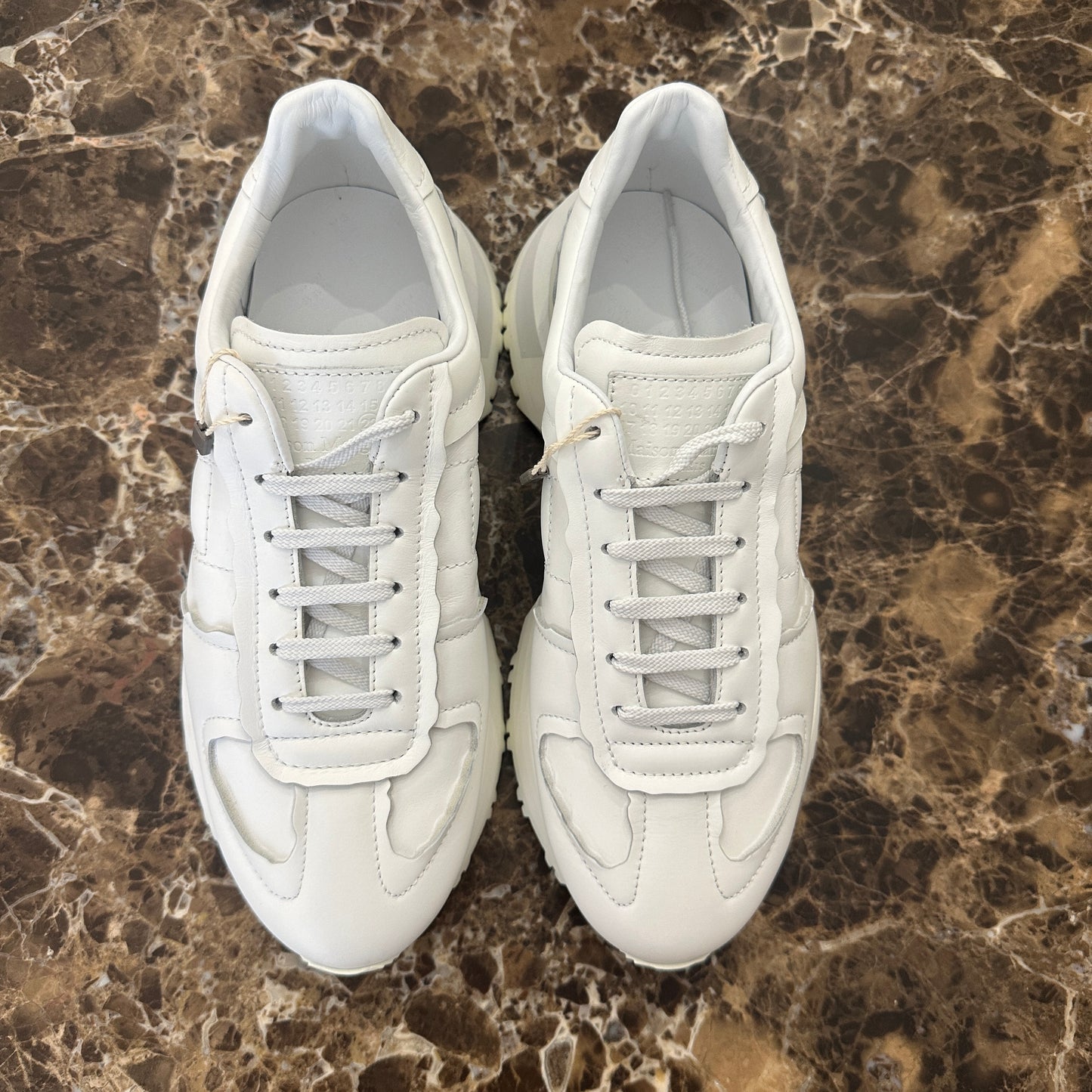 Maison Margiela - White Leather Evolution Runner Sneakers