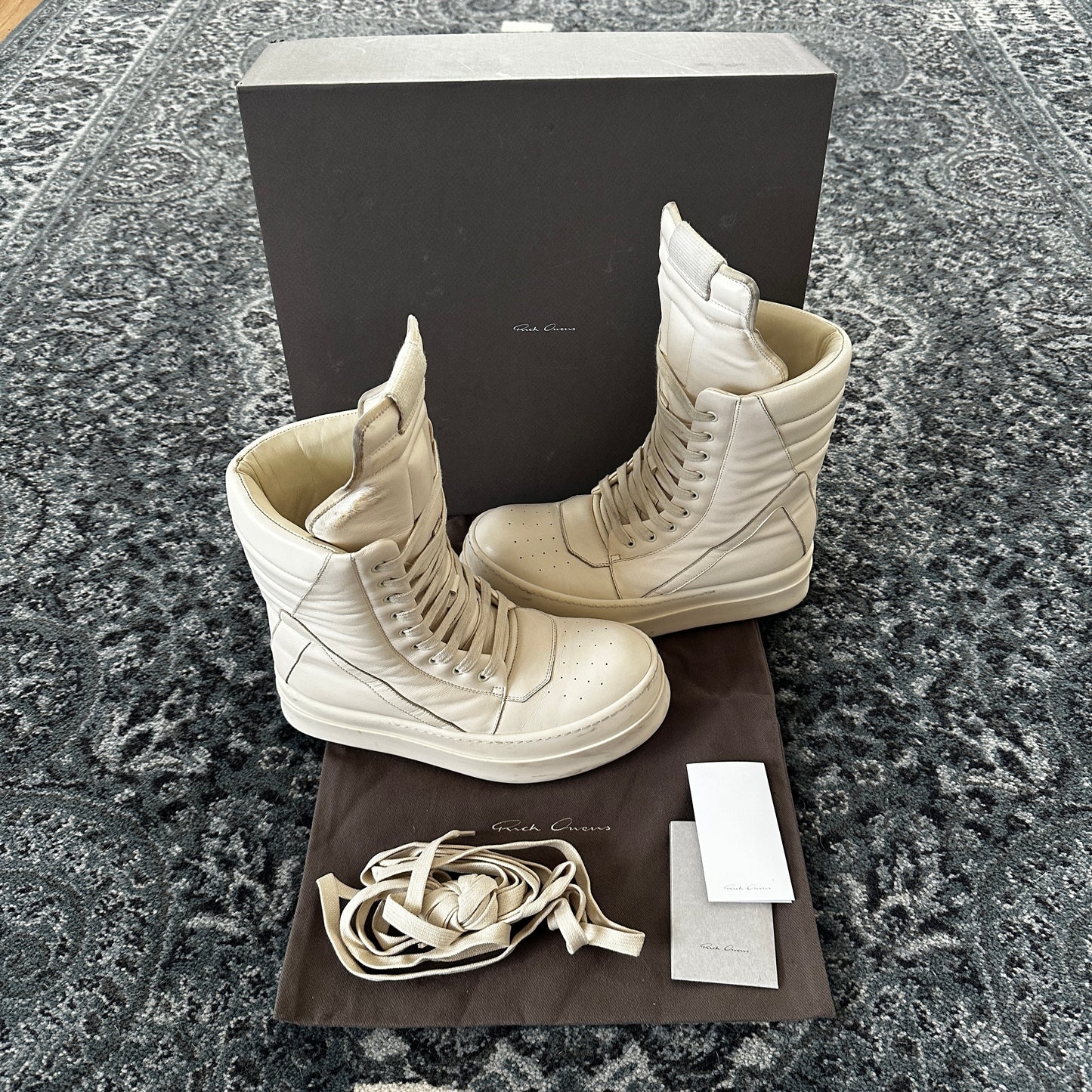 Rick Owens - Mega Geobasket Sneakers (Milk)