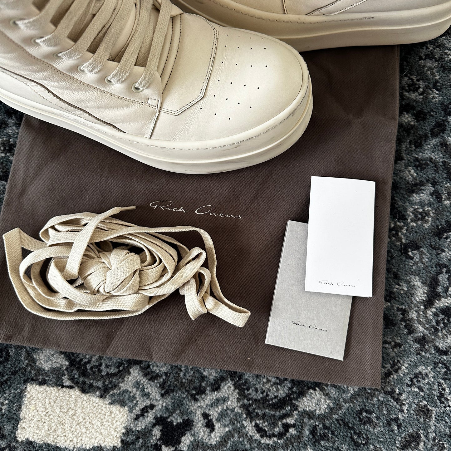 Rick Owens - Mega Geobasket Sneakers (Milk)