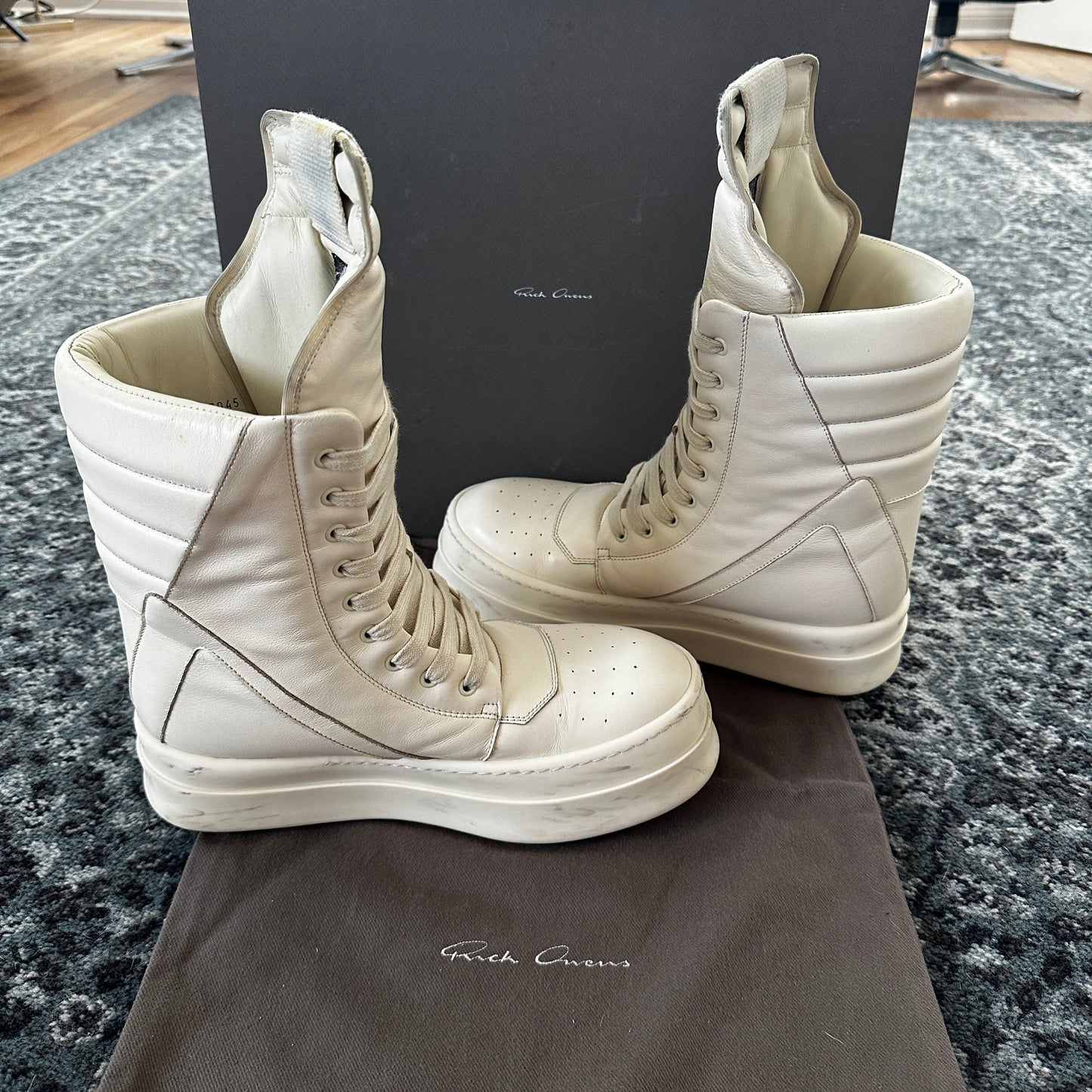 Rick Owens - Mega Geobasket Sneakers (Milk)