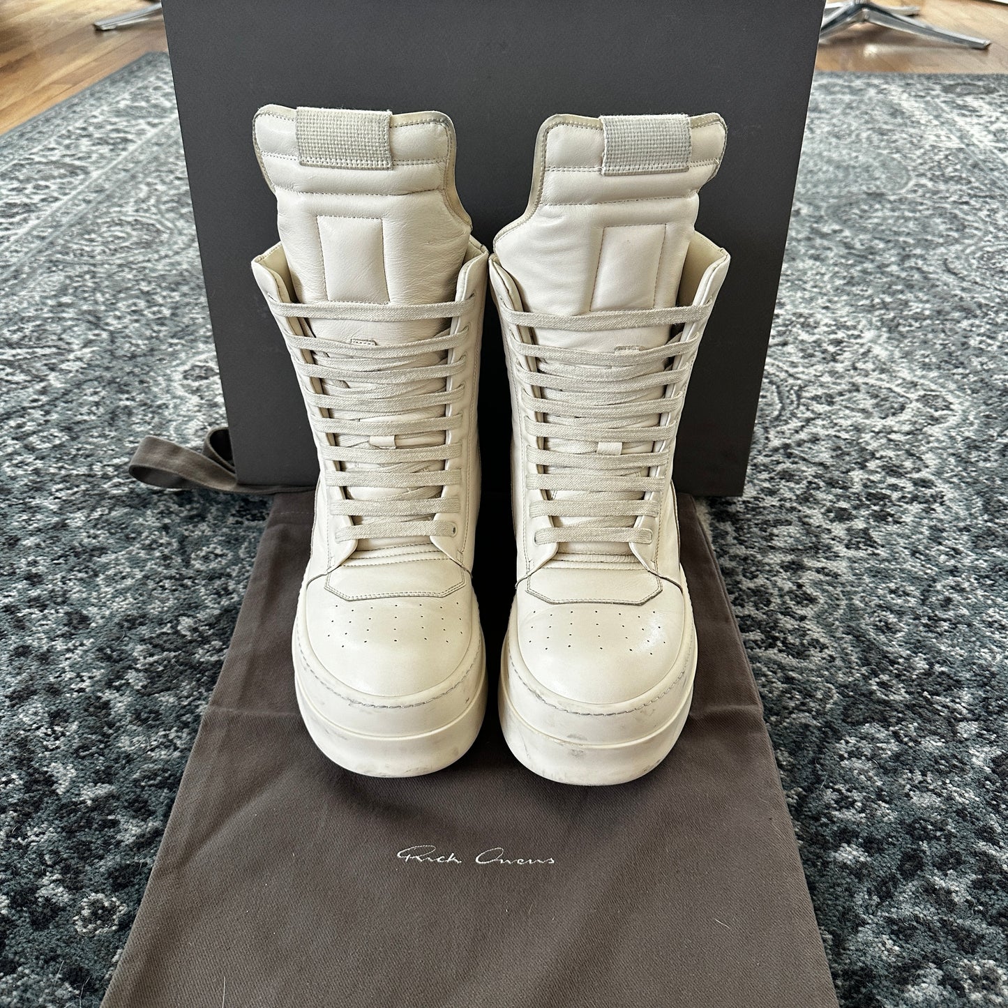 Rick Owens - Mega Geobasket Sneakers (Milk)