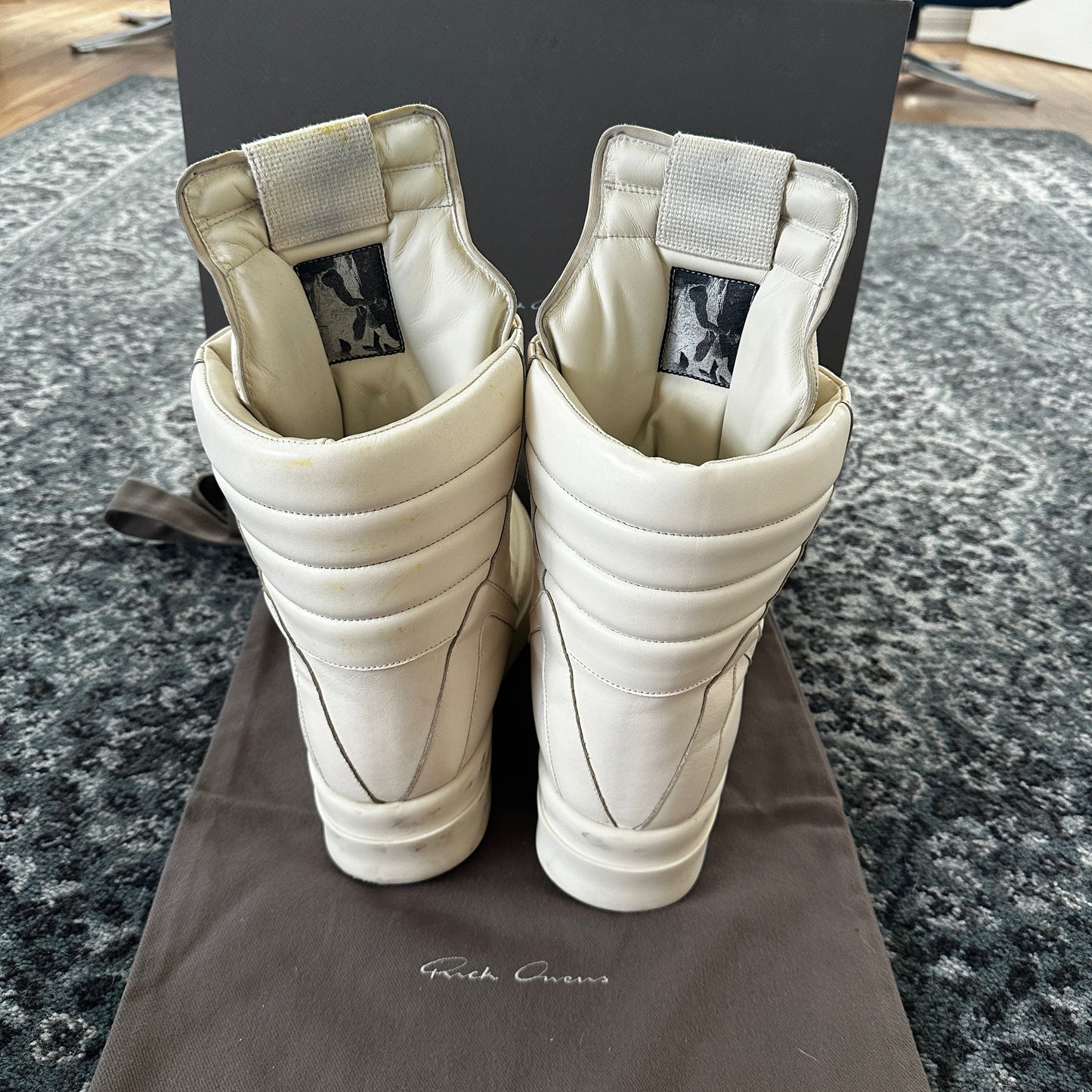 Rick Owens - Mega Geobasket Sneakers (Milk)