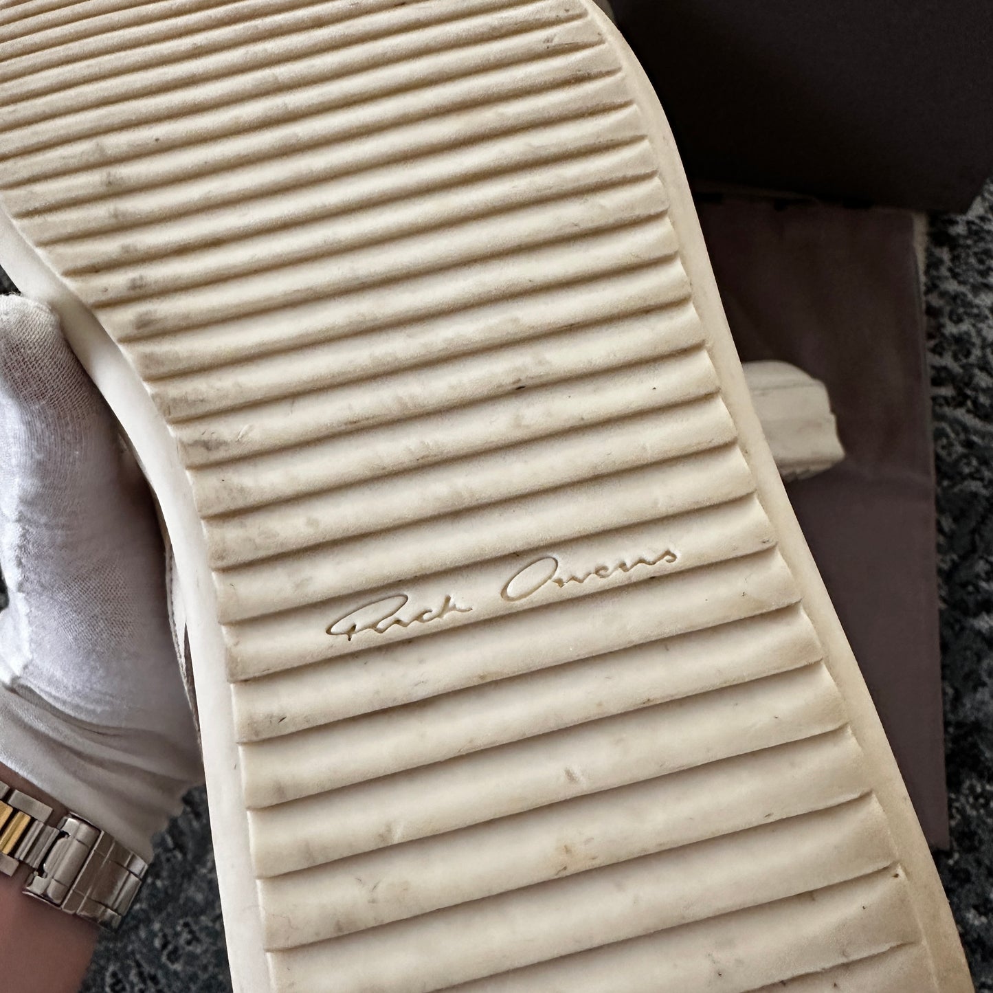 Rick Owens - Mega Geobasket Sneakers (Milk)