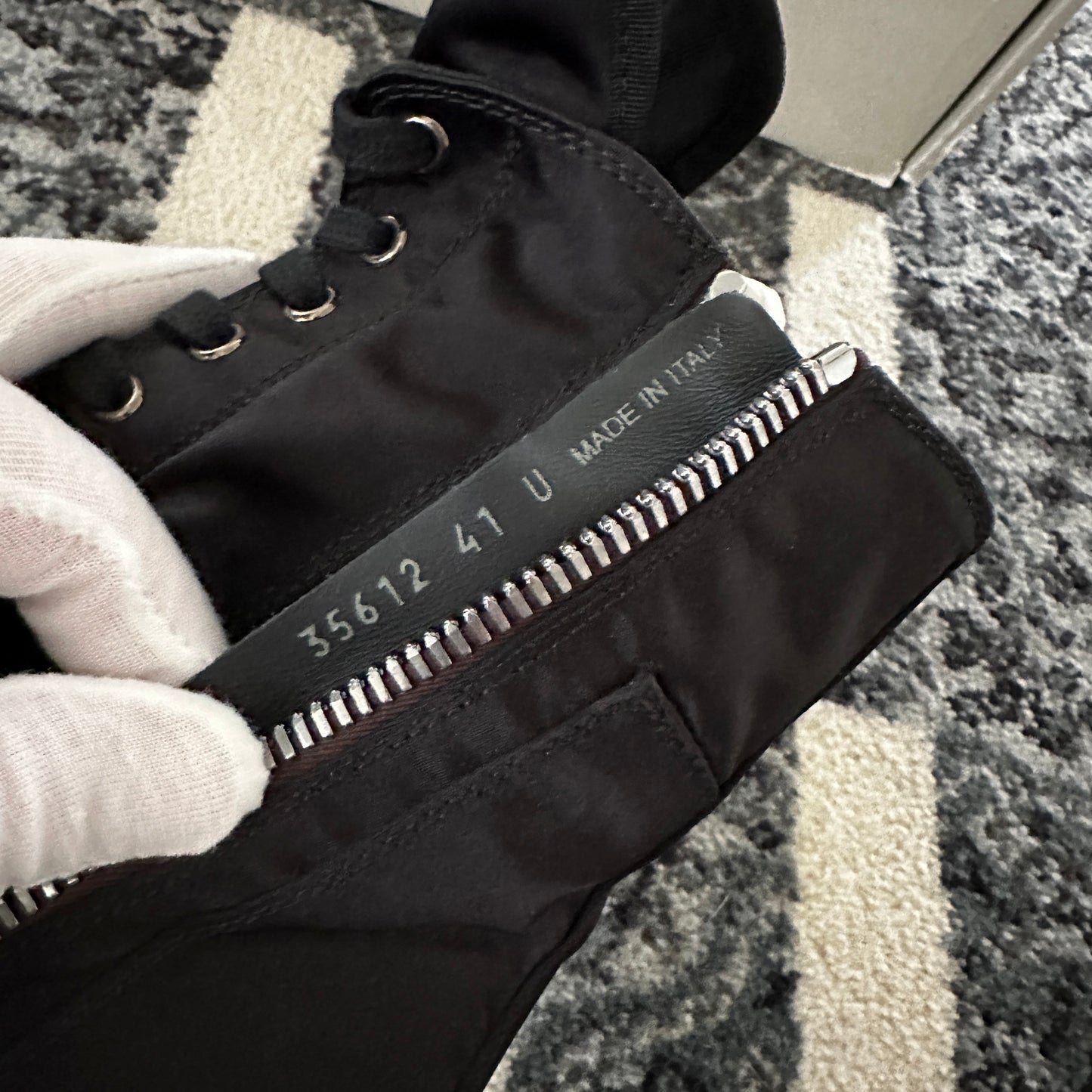 Rick Owens DRKSHDW - Nylon Army Split Sneakers (Black/Milk)