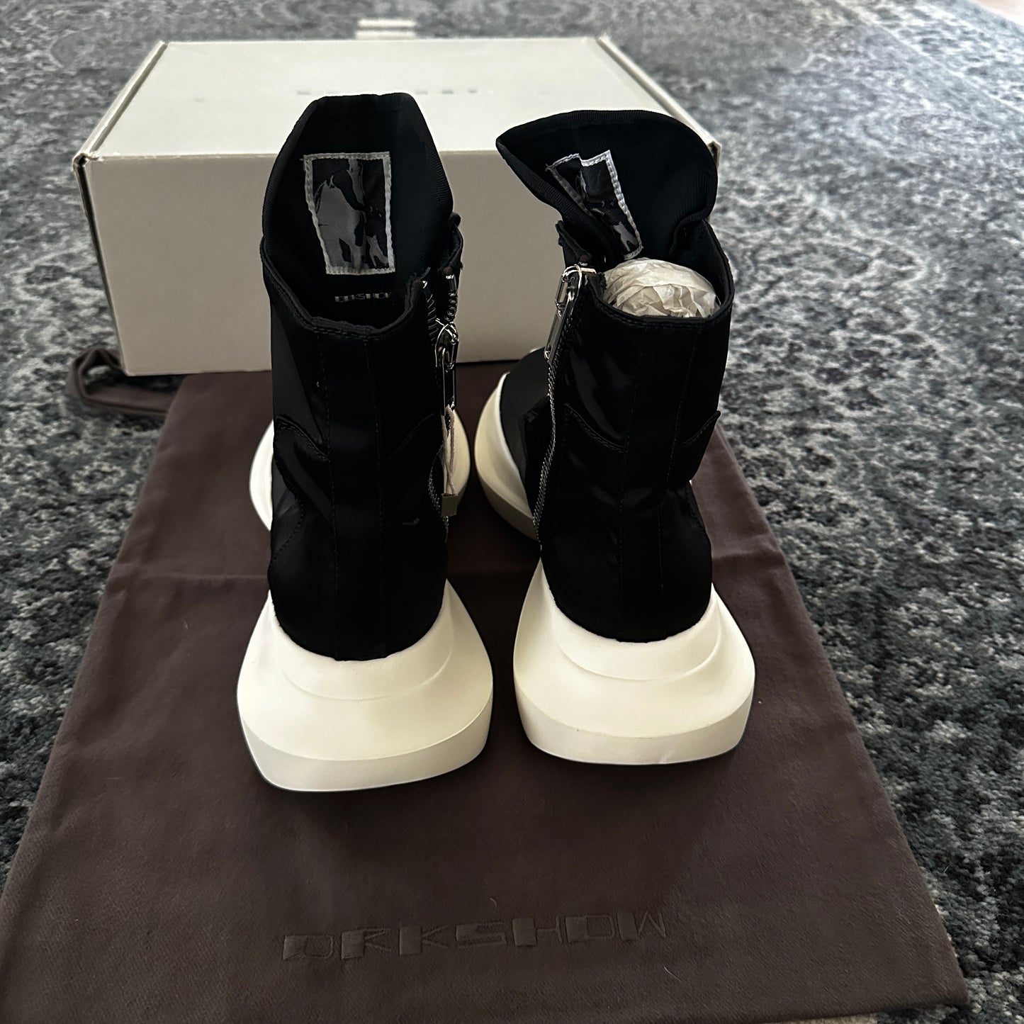 Rick Owens DRKSHDW - Nylon Army Split Sneakers (Black/Milk)