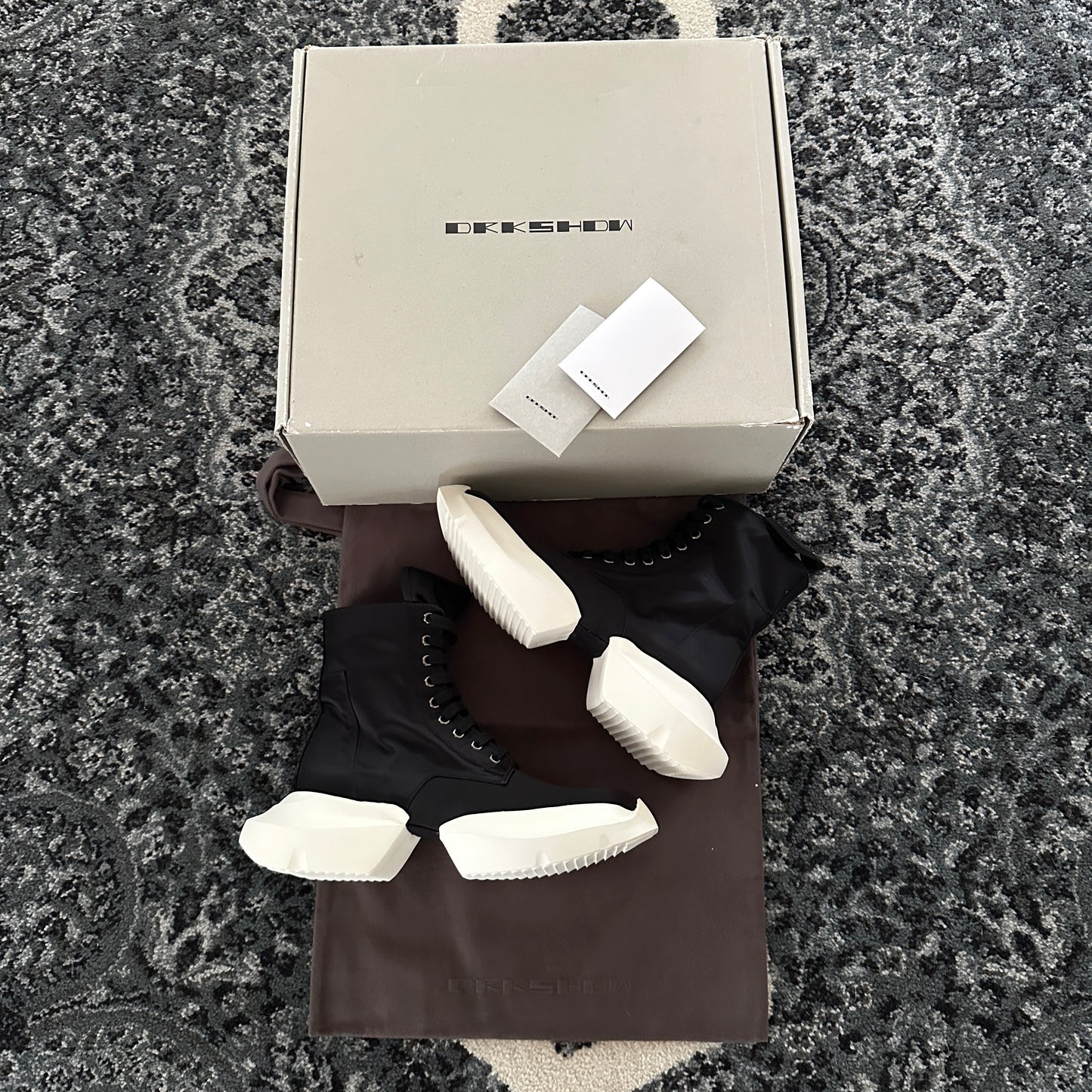 Rick Owens DRKSHDW - Nylon Army Split Sneakers (Black/Milk)