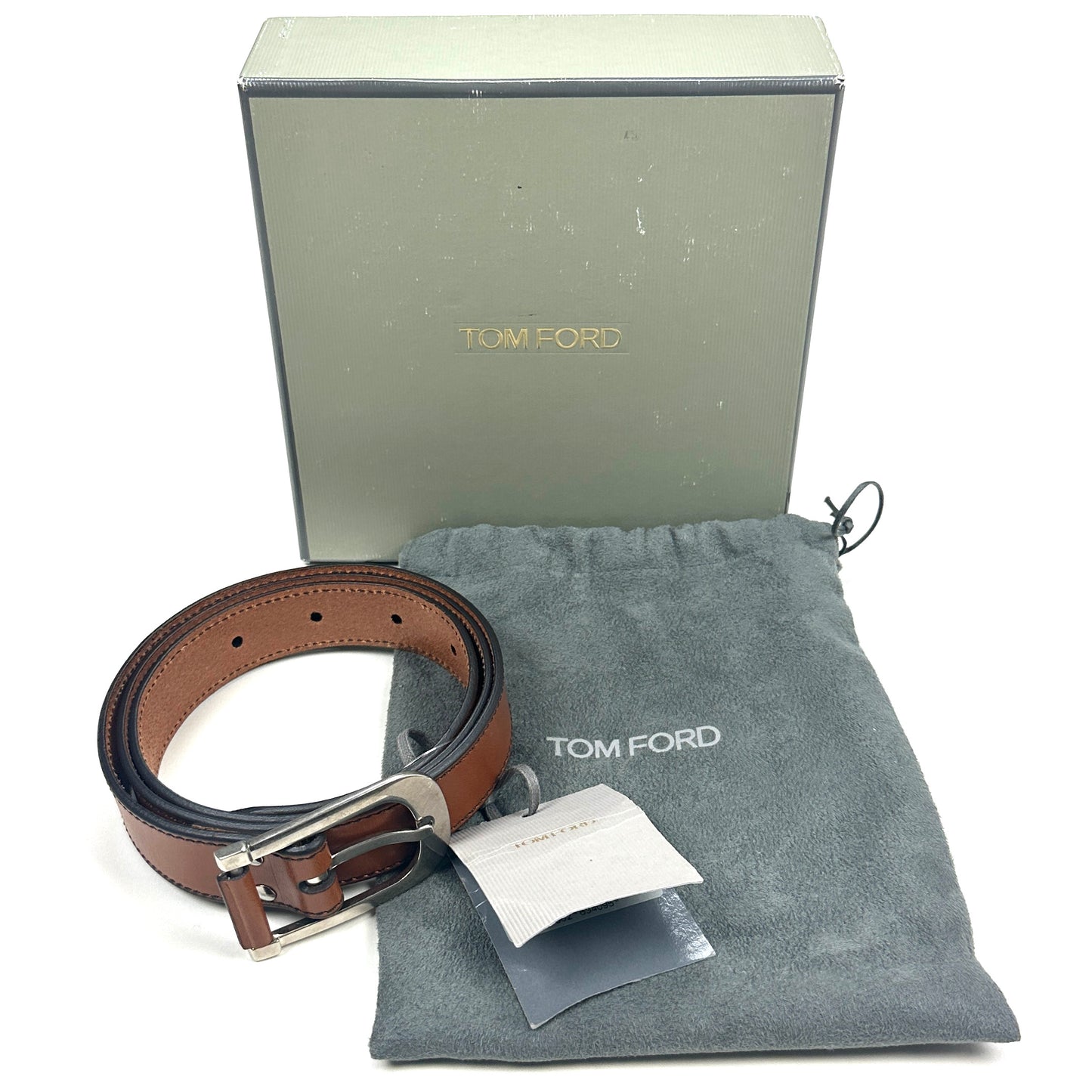 Tom Ford - Brown Vintage Leather Belt