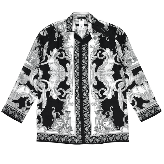 Versace - Black / Silver Barocco Print Silk Shirt