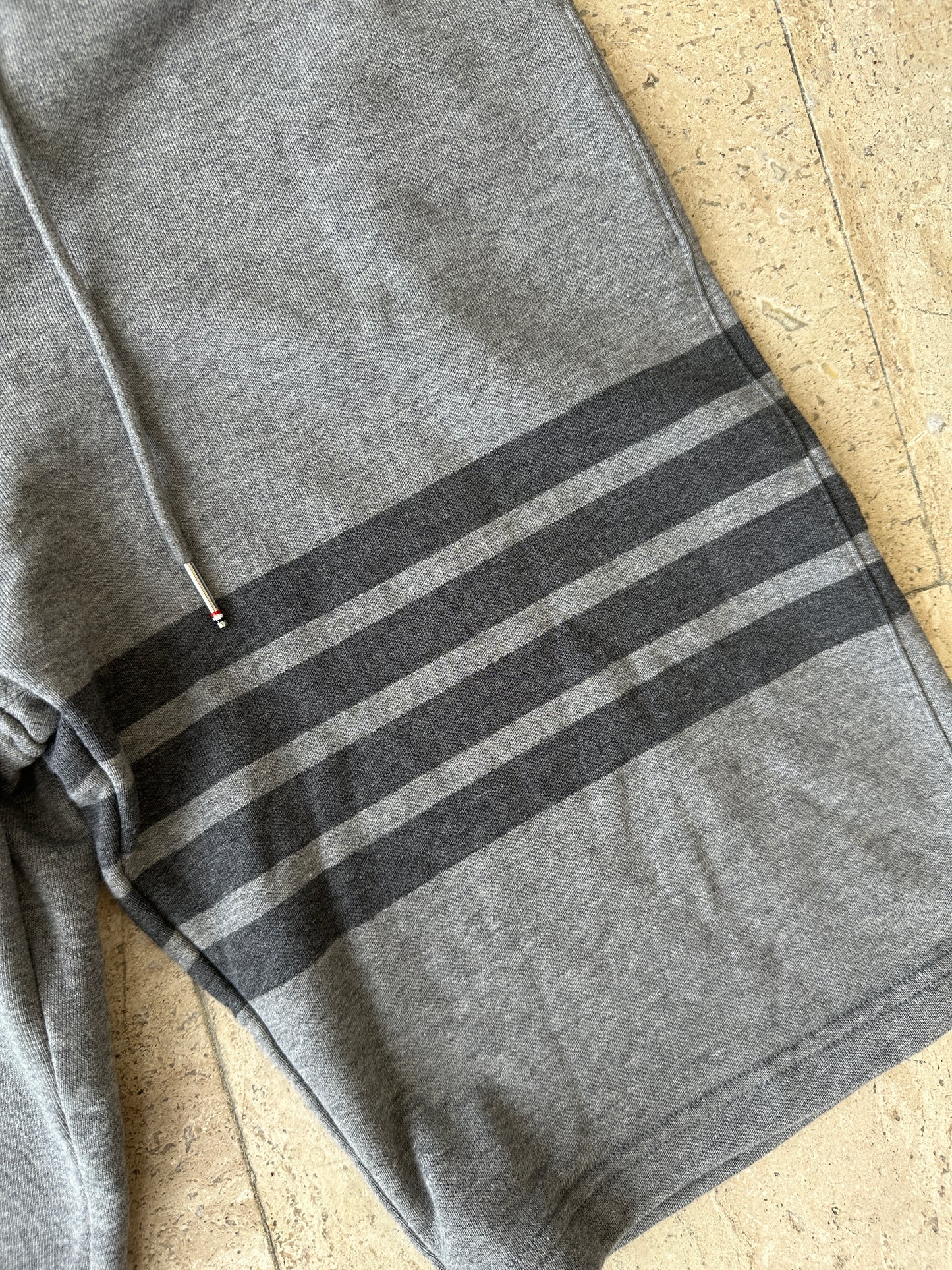 Thom Browne - Gray Stripe Long Sweatshorts