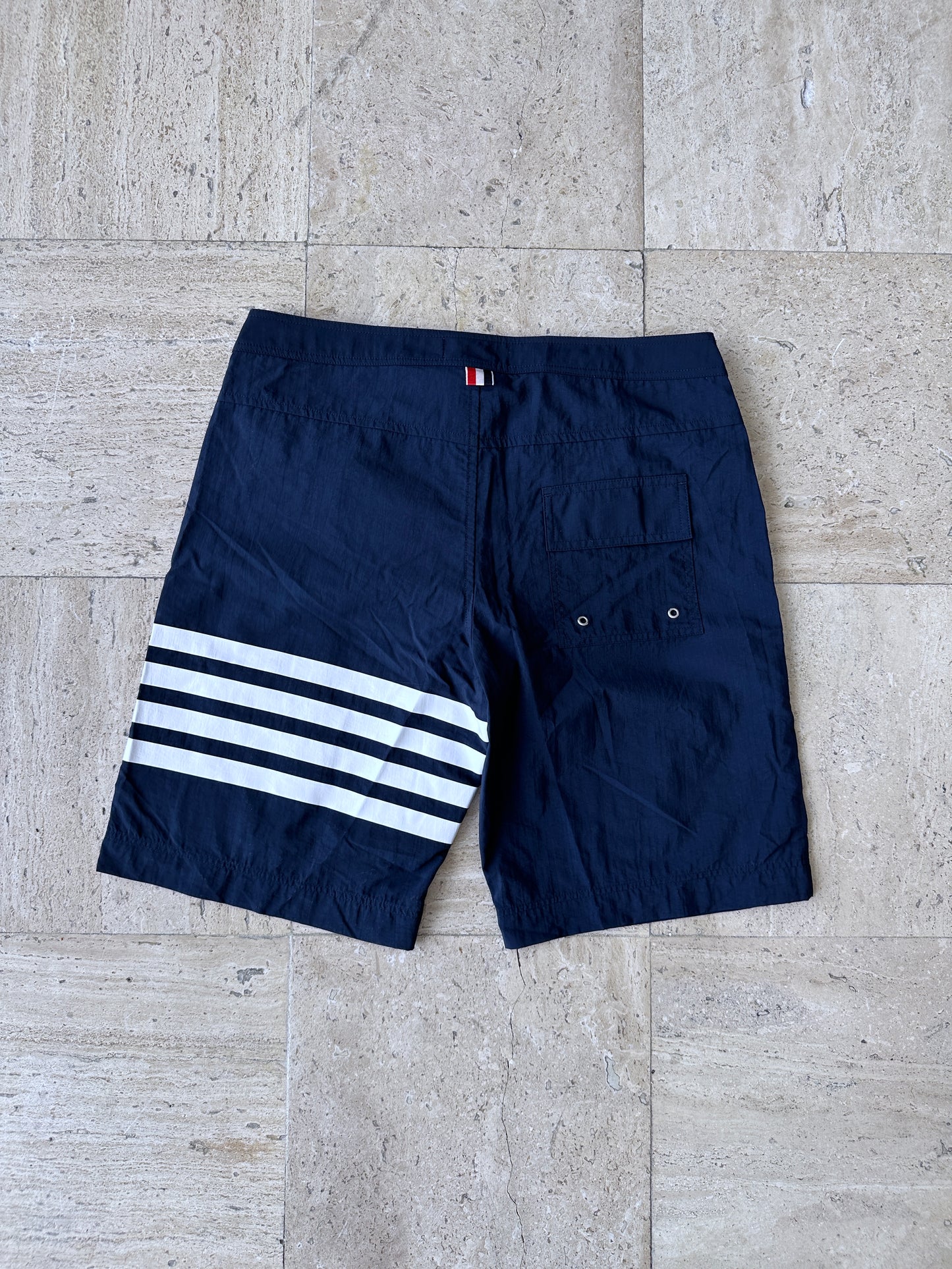 Thom Browne - Navy Logo Patch Swim Shorts