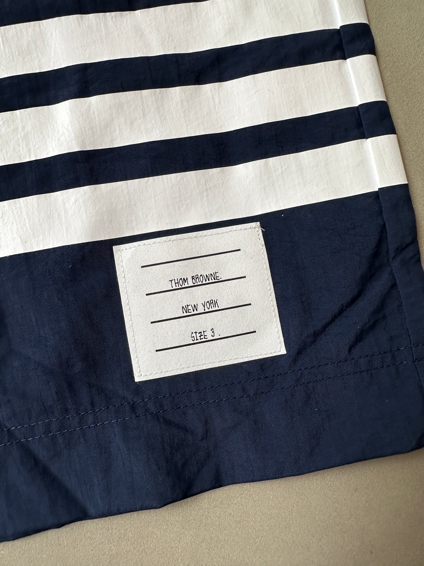 Thom Browne - Navy Logo Patch Swim Shorts