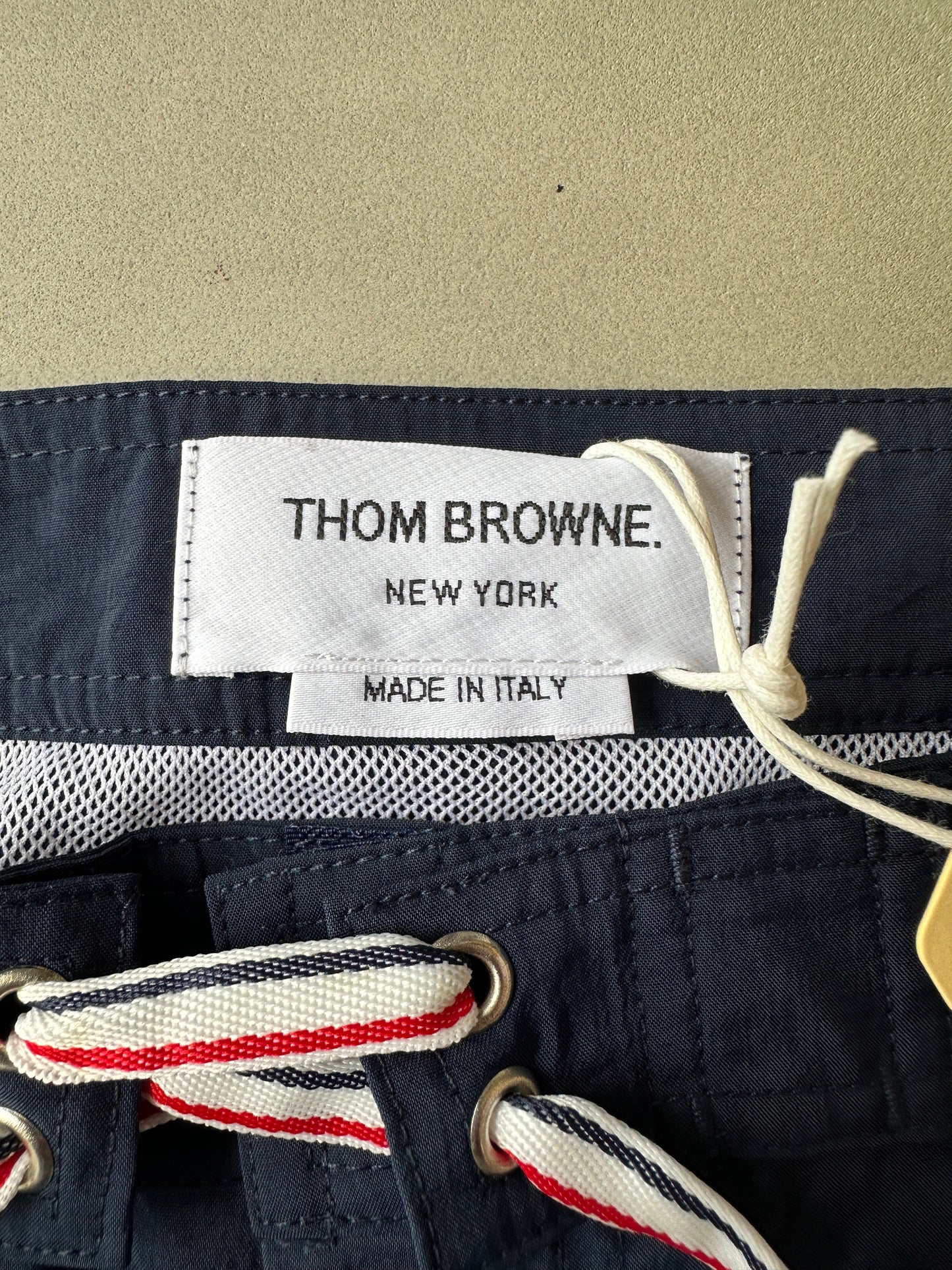 Thom Browne - Navy Logo Patch Swim Shorts