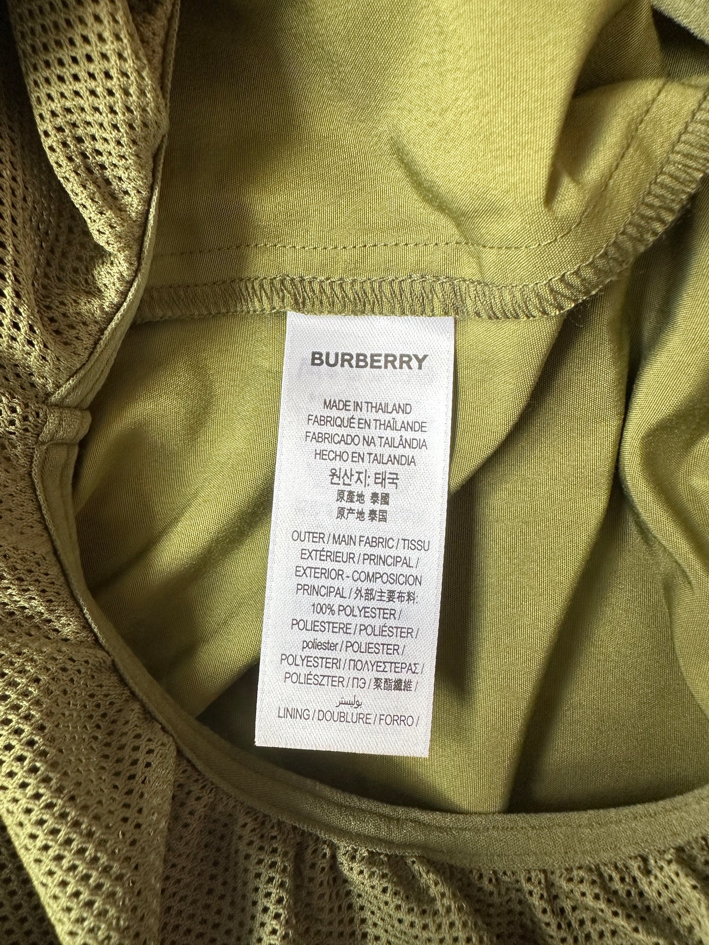 Burberry - Olive Logo Print Swim Shorts