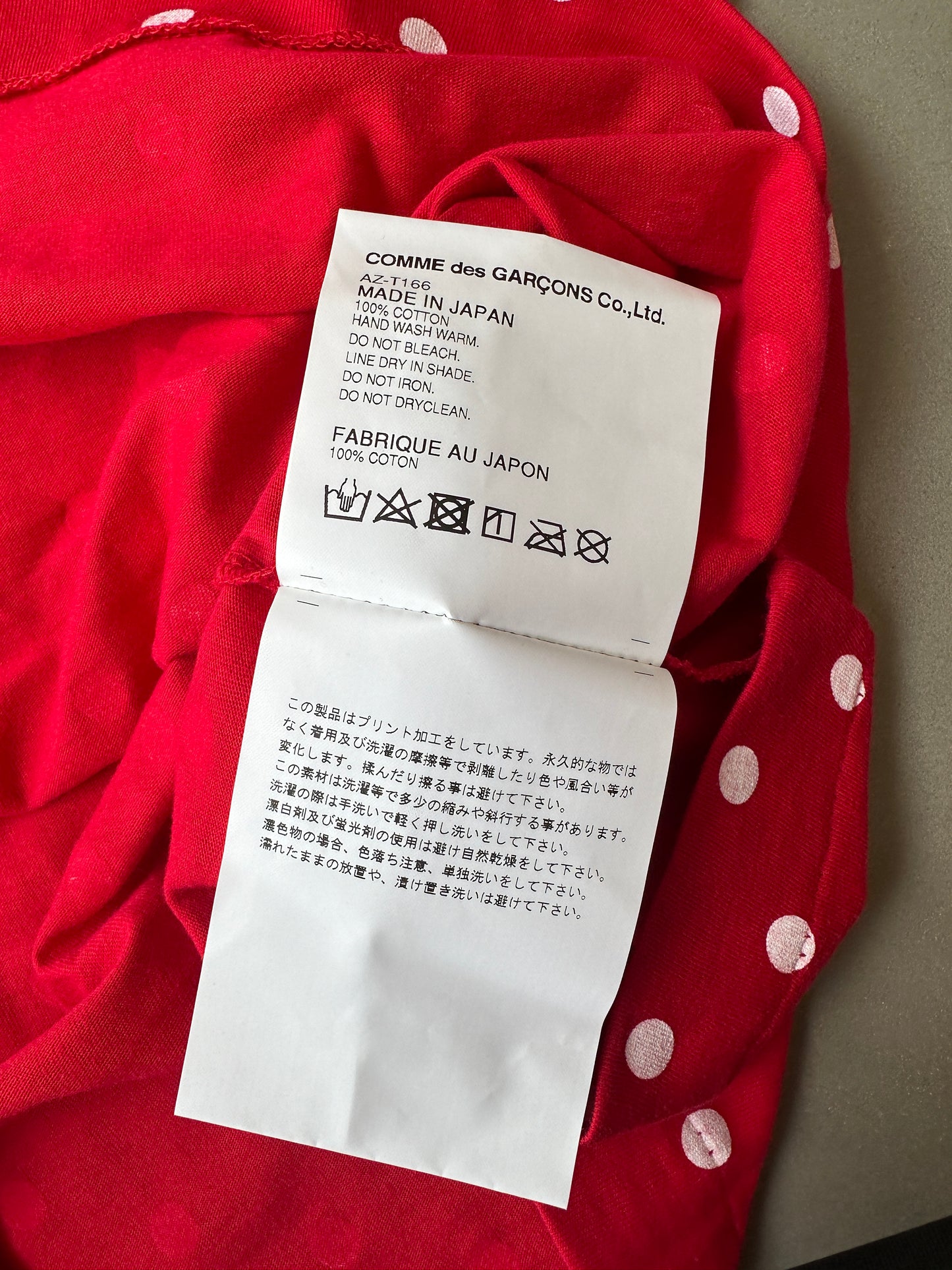 Comme des Garcons PLAY - Red Polka Dot Heart Logo LS T-Shirt