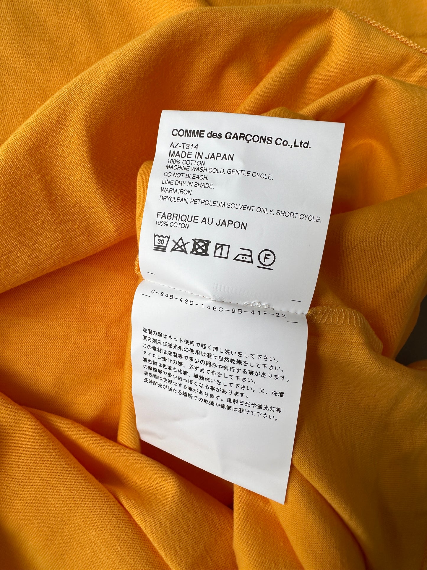 Comme des Garcons PLAY - Yellow Small Heart Logo T-Shirt