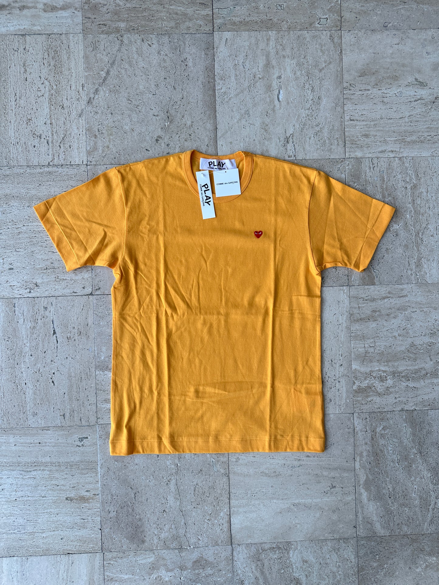 Comme des Garcons PLAY - Yellow Small Heart Logo T-Shirt