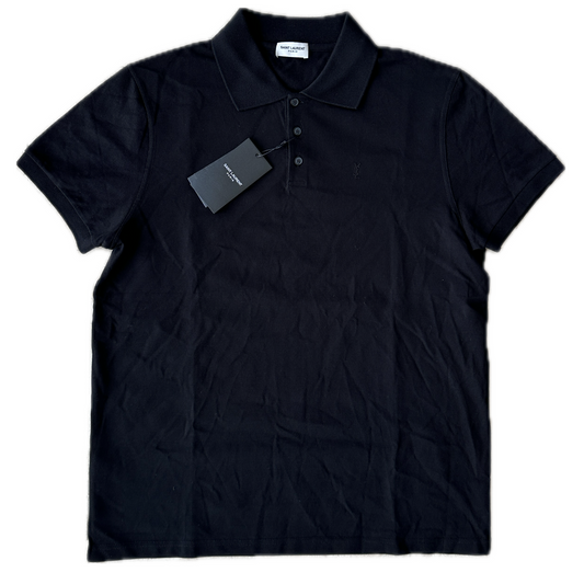 Saint Laurent - Black YSL Logo Polo Shirt