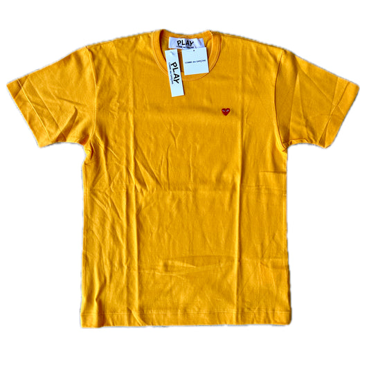 Comme des Garcons PLAY - Yellow Small Heart Logo T-Shirt