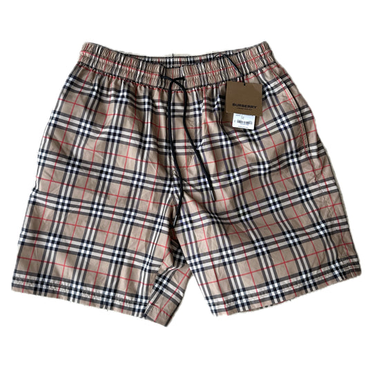 Burberry - Beige Archive Check Swim Shorts