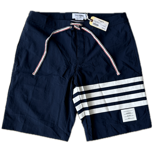 Thom Browne - Navy Logo Patch Swim Shorts