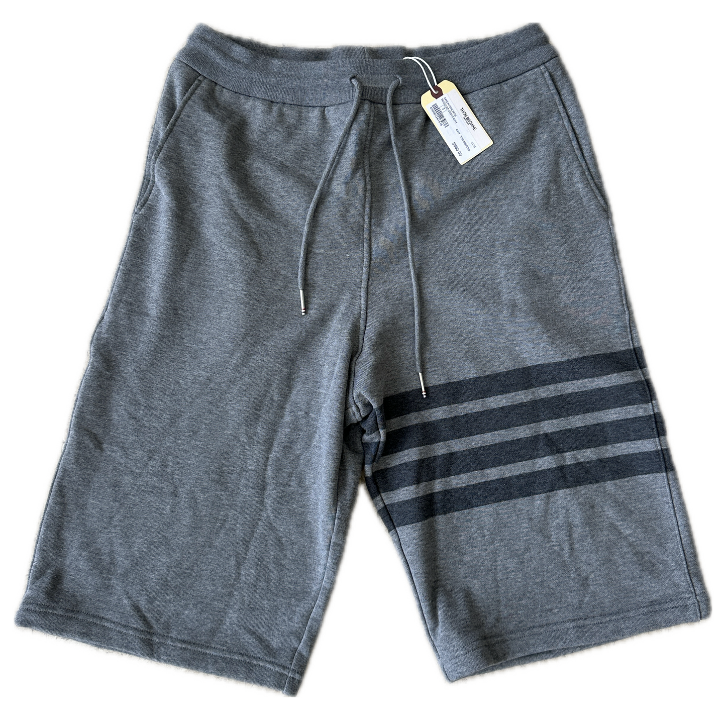 Thom Browne - Gray Stripe Long Sweatshorts