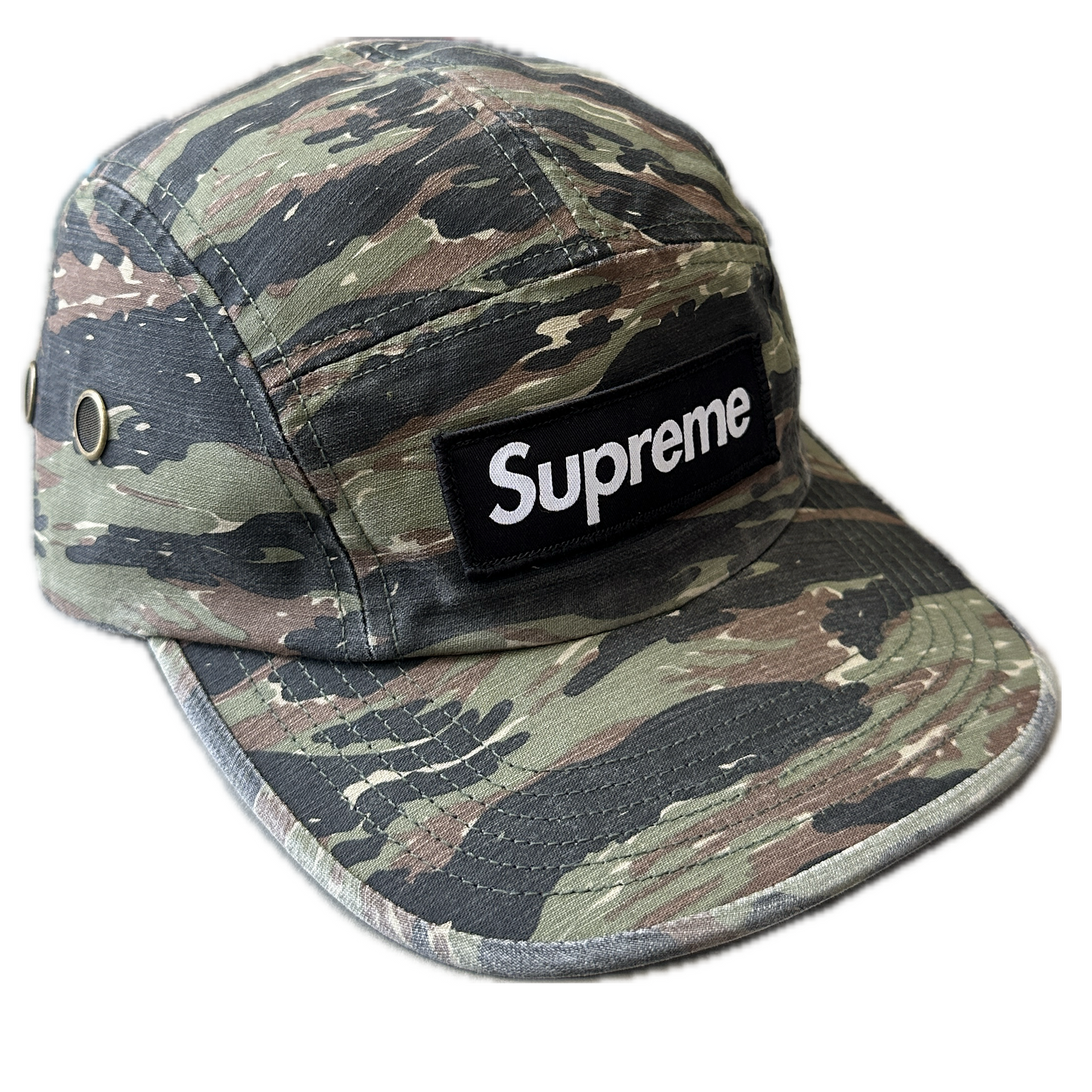 Supreme - Olive Camo Canvas Military Box Logo Hat