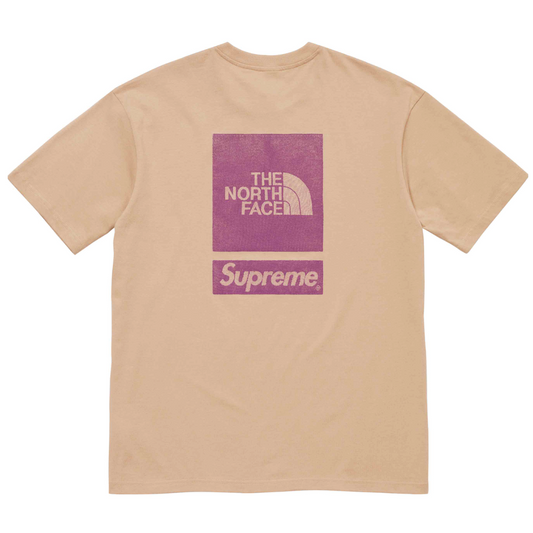 Supreme x The North Face - Back Logo Print T-Shirt (Tan)