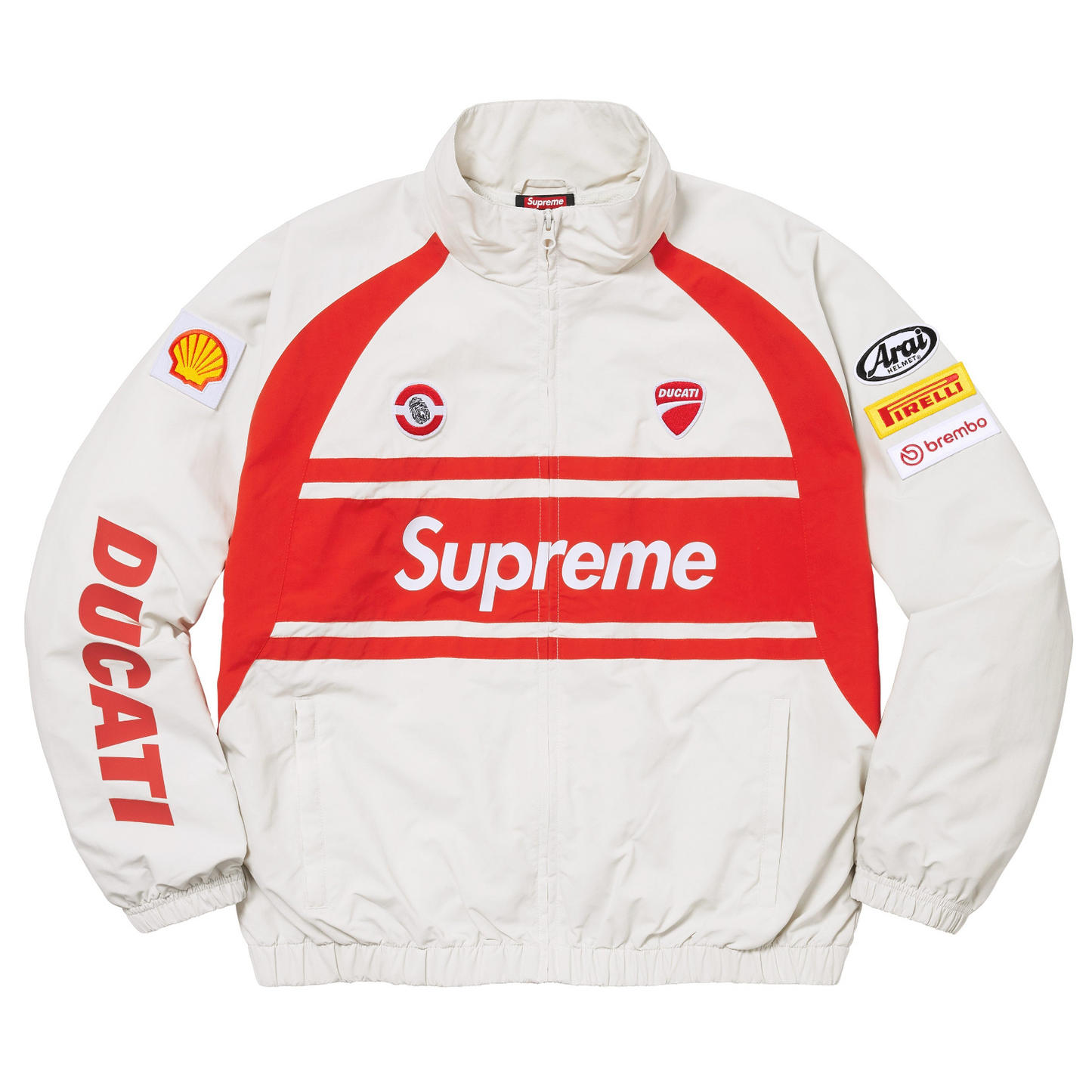 Supreme x Ducati - Logo Print Track Jacket (Light Gray)