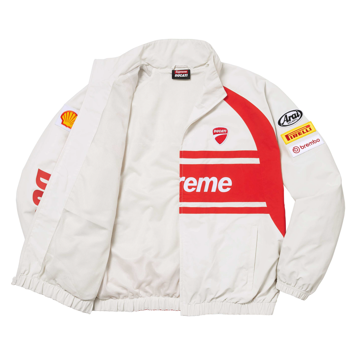 Supreme x Ducati - Logo Print Track Jacket (Light Gray)