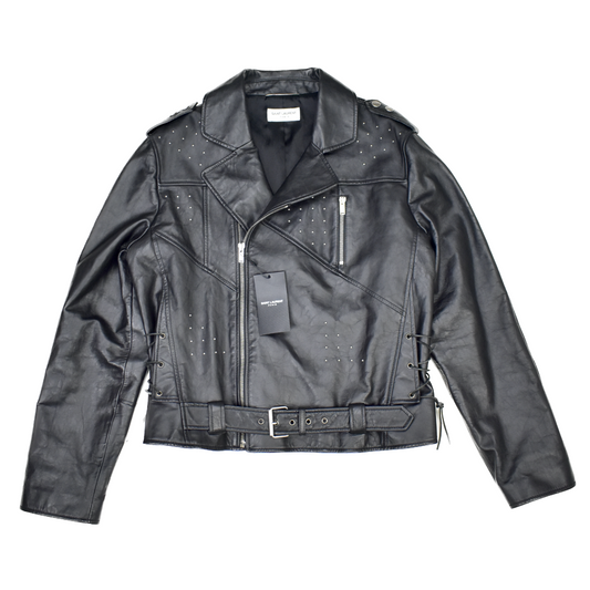 Saint Laurent - Black Studded Leather Biker Jacket