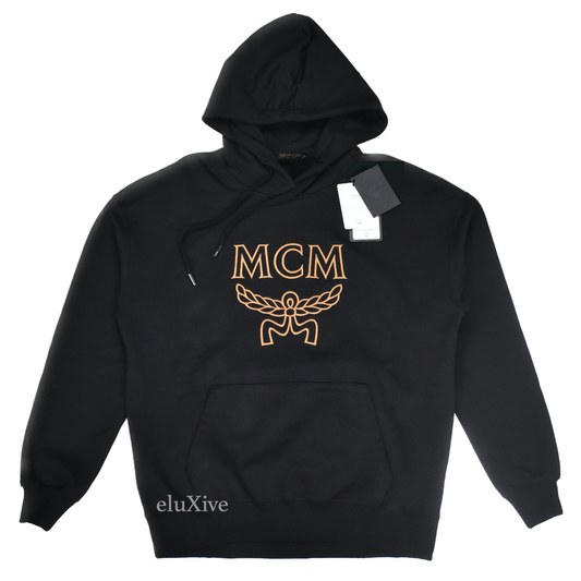 MCM - Black Logo Embroidered Hoodie